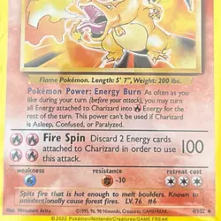 Charizard 4/102 Base Set Holo Rare Pokemon Card (1999) - English - WOTC - Image 3