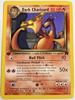Pokemon TCG Dark Charizard 1st Edition Rare Card #21/82 Team Rocket - Image 1