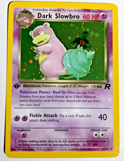 Pokemon TCG Dark Slowbro 1st Edition Rare Holo Card #12/82 Team Rocket - Image 1