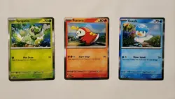 Paldea Evolved Collection PROMO 3 Card Set Quaxly Sprigatito Fuecoco Holo NM - Image 1