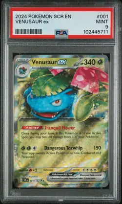 Venusaur EX 001 PSA 9 MINT Stellar Crown 142 DOUBLE RARE Pokemon Card - Image 1