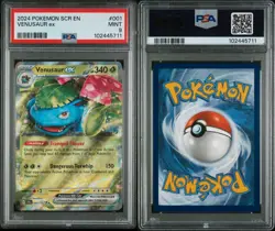 Venusaur EX 001 PSA 9 MINT Stellar Crown 142 DOUBLE RARE Pokemon Card - Image 3