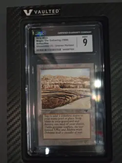 Magic: The Gathering Antiquities: Strip Mine (Uneven Horizon) CGC Mint 9 - Image 1