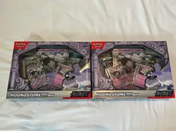 2 New & Sealed Pokemon Houndstone Ex Box 4 booster card packs 3 foil TCG code - Image 1