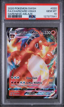 2020 POKEMON SWORD & SHIELD DARKNESS ABLAZE #020 CHARIZARD VMAX PSA 10 - Image 1