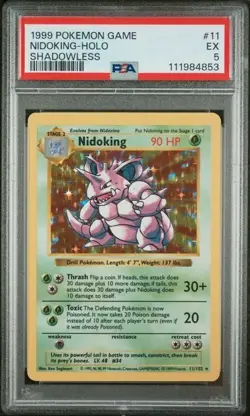 Pokemon TCG Nidoking Base Set 11/102 Holo 1999-2000 Wizards Base Set... - Image 1