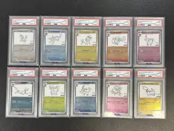 Pokemon PSA 10 Yu Nagaba Eevee's & Pikachu Promo Complete Sequential Set - Image 1