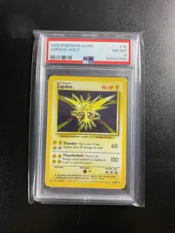 Pokemon TCG Zapdos Base Set Holo Rare PSA 8 NM-MT 16/102 - Image 1