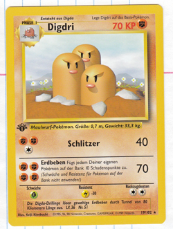 Pokemon 1st Edition Dugtrio (Digdri) German 19/102 MINT Wizards of the Coast - Image 1