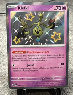 Klefki 159/091 Pokemon TCG Sv: Paldean Fates Baby Shiny Rare NEAR MINT NM - Image 1