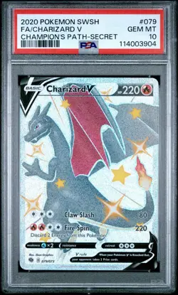 Pokemon TCG Charizard v Champions Path 79/73 Secret Rare PSA10 - Image 1