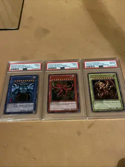 Yu-Gi-Oh! Legendary Collection Egyptian God Full Set LC01 2013 PSA 9 PSA 9 PSA 8 - Image 1