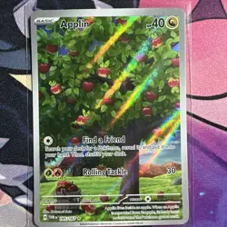 2024 Twilight Masquerade Holo Applin Illustration Rare #185/167 Pokemon Card - Image 1