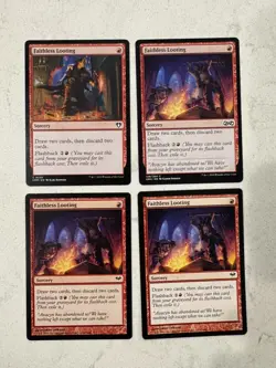 Magic the Gathering MTG Faithless Looting Play Set Of 4 Cards - Image 1