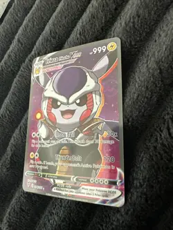 Pikachu Cosplay Frieza DBZ Dragon Ball Z Pokemon Custom Fan Art Card Holo Foil - Image 2