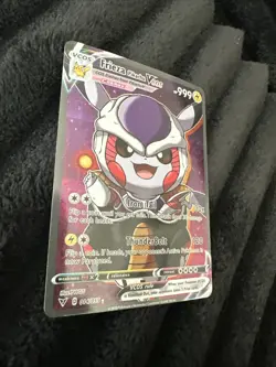 Pikachu Cosplay Frieza DBZ Dragon Ball Z Pokemon Custom Fan Art Card Holo Foil - Image 3