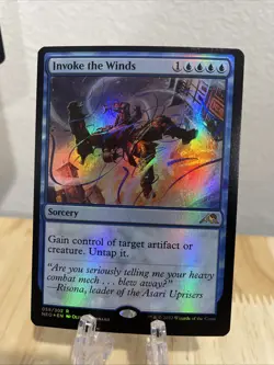MTG Invoke the Winds FOIL #058/302 Kamigawa: Neon Dynasty Rare NEO NM/M - Image 1