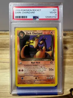 2000 Pokemon Rocket Dark Charizard PSA 4 Number 21 - Image 1