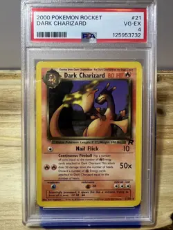 2000 Pokemon Rocket Dark Charizard PSA 4 Number 21 - Image 5