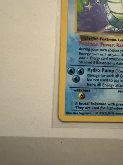 Pokemon Cards: Base Set Shadowless Rare Holo: Blastoise 2/102 (NM) - Image 3