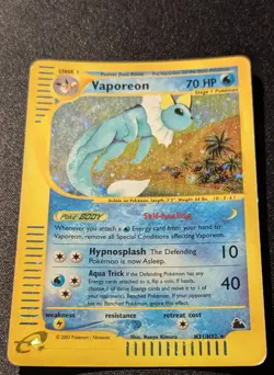 Pokemon SKYRIDGE - #H31/H32 Vaporeon - Holo - ENG - SWIRL - Image 3