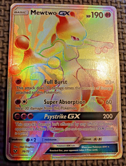 2017 Pokemon Shining Legends #76 Mewtwo GX Full Art Secret Rare LP+ - Image 1