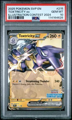 Pokemon TCG Toxtricity EX #215 Illustration Contest 2024 Black Star Promo PSA 10 - Image 1