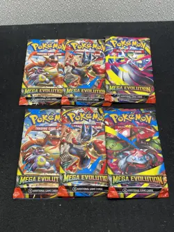 Pokemon TCG: Mega Evolution MEG Booster Pack Lot of 6 - Image 1