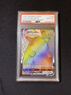 Pokemon Vivid Voltage Pikachu VMax Rainbow Secret Rare 188/185 PSA 10 GEM MINT - Image 1