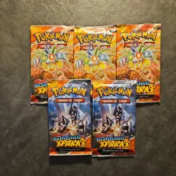 Pokemon TCG Scarlet and Violet Surging Sparks Lot of 5 Sleeved Booster Pack - Image 1
