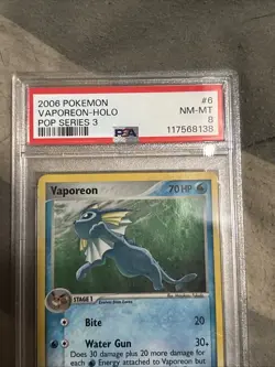 2006 Pokemon Vaporeon-holo Pop Series 3 6/17 PSA 8 - Image 5