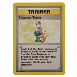 Pokemon Trader 77/102 Rare Non-Holo Base Set Pokemon Trainer Card NM - Image 1