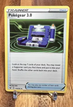Pokegear 3.0 174/202 Non Holo Sword & Shield Trainer Item Pokemon Card NM - Image 1