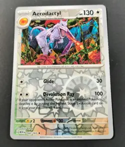 Pokemon 151 Aerodactyl Reverse Holo Rare Card 142/165 NM - Image 1