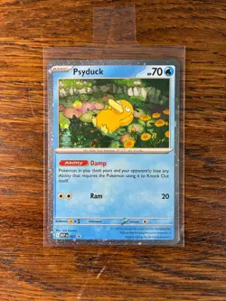 Psyduck 007 Cosmos Holo Mega Evolution Black Star Promo Pokemon Card (SWIRL) - Image 2