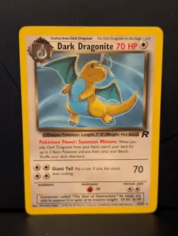 Dark Dragonite 22/82 Rare Team Rocket Unlimited Pokemon Card LP - Image 1