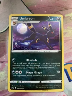 Pokemon Card - Umbreon SWSH129 Promo Card Cosmos Holo Evolving Skies Promo Swirl - Image 1