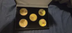 Pokemon Pikachu Gold Plated Collectible Coins Card Gift Set Souvenir Collectible - Image 1