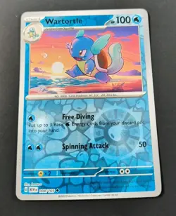 Pokemon 151 Wartortle Reverse Holo Uncommon Card 008/165 NM - Image 1