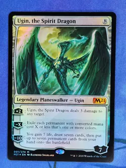 1x FOIL Ugin, the Spirit Dragon, NM, M21, Magic: the Gathering, MtG - Image 1