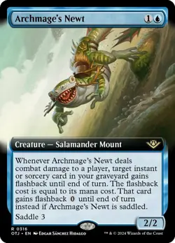 x1 Archmage's Newt - Foil - Extended Art R MTG Outlaws of Thunder Junction M/NM, - Image 1