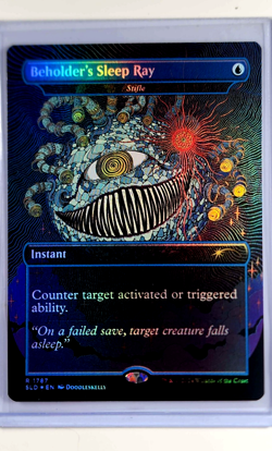 2024 MTG Magic The Gathering Secret Lair Drop Foil Beholder's Sleep Ray / Stifle - Image 1