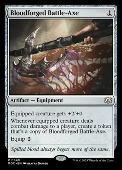 Mint/Near-Mint, French - 4 x MTG Bloodforged Battle-Axe Commander: March of the - Image 1
