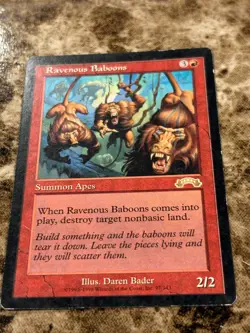 RAVENOUS BABOONS Magic the Gathering MTG Exodus HP -B - Image 1