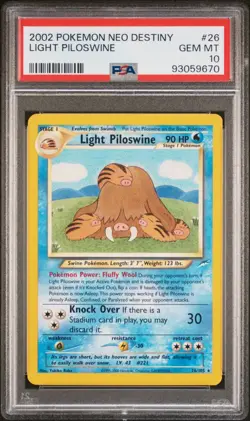 2002 Pokemon Neo Destiny #26 Light Piloswine PSA 10 Graded TCG - Image 1