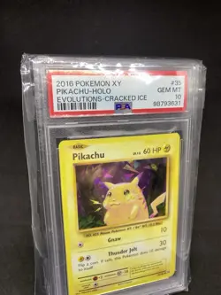 2016 Pokemon Pikachu Cracked Ice Holo #35 XY Evolutions PSA 10 Rare - Image 2