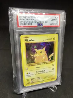 2016 Pokemon Pikachu Cracked Ice Holo #35 XY Evolutions PSA 10 Rare - Image 3