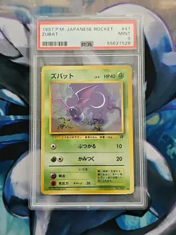 1997 Pokemon Japanese Team Rocket Zubat #41 Graded PSA 9 Mint - Image 1