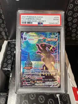 Pokemon Umbreon VMAX 215/203 Moonbreon Alt Art Evolving Skies PSA 2 Good - Image 2