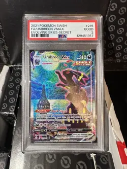 Pokemon Umbreon VMAX 215/203 Moonbreon Alt Art Evolving Skies PSA 2 Good - Image 3